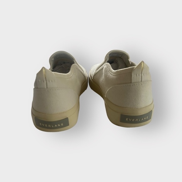 Everlane Off White Organic Cotton Canvas Slip On Sneakers Sz 7W - Picture 3 of 9